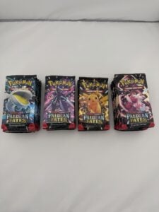 Pokemon Paldean Fates Booster Pack Factory Sealed Art Set (4 Packs)