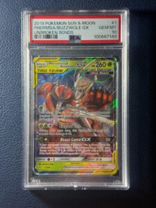 Pokemon Pheromosa & Buzzwole GX 1/214 PSA 10 GEM MINT Unbroken Bonds Full Art
