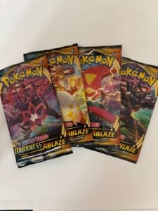 Pokémon Sword & Shield Darkness Ablaze Booster Pack Art Set – 4 Sealed Packs