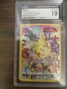 Pokemon TCG Crown Zenith Pikachu Secret Rare Holo 160/159 EN CGC 10