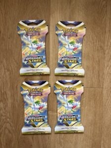 Pokémon tcg Brilliant Stars Sleeved Booster Pack Sealed X4