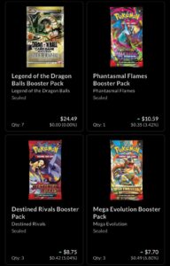 Pokémon/DBS Masters Sealed Booster Pack From Vending Machine/Fresh Box