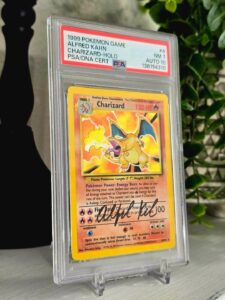 1999 Pokemon Charizard Holo Base Set #4/102 PSA 7 Auto 10 Signed Alfred Kahn NM