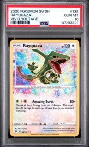 2020 POKEMON SWORD & SHIELD VIVID VOLTAGE #138 RAYQUAZA PSA 10