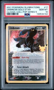 2021 POKEMON CELEBRATIONS CLASSIC COLLECTION #17 UMBREON-GOLD STAR PSA 10