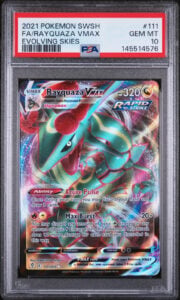 2021 POKEMON SWORD & SHIELD EVOLVING SKIES #111 FULL ART/RAYQUAZA VMAX PSA 10