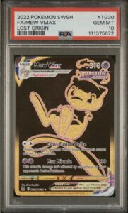 2022 POKEMON SWORD & SHIELD LOST ORIGIN TG30 FULL ART MEW VMAX PSA 10