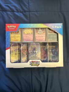 New Pokemon TCG Costco 5 Pack- Paldean Fates Mini Tin Booster Scarlet & Violet