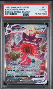 PSA 10 Gengar Vmax 271/264 Pokemon Fusion Strike Holo Alt Art Card NEW CERT