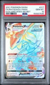 PSA 10 – Rayquaza VMAX (Secret) 217/203 SWSH07: Evolving Skies