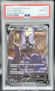 PSA 10 Umbreon V Alt Art 189/203 Evolving Skies 2021 Pokemon Full Art Holo