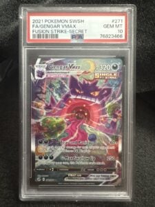 Pokemon 2021 Gengar VMAX 271/264 Alt Art Fusion Strike GEM MINT PSA 10
