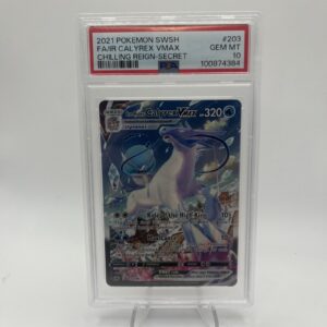 Pokemon Chilling Reign Ice Rider Calyrex VMAX Alt Art Secret Holo 203/198 PSA 10