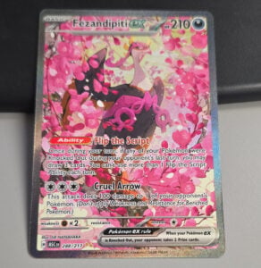 Pokemon Fezandipiti ex 288/217 Twilight Masquerade Full Art Holo SIR EN 210HP