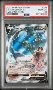 Pokemon Rayquaza V 194/203 Alt Art PSA 10 GEM MINT Evolving Skies English