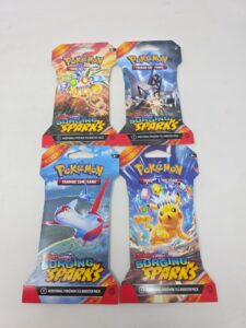 Pokemon Scarlet & Violet Surging Sparks Sleeved Booster Pack Art Set 4x Sealed