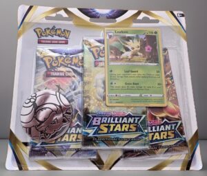 Pokémon TCG Brilliant Stars 3 Pack Blister Booster Leafeon SWSH191 Sealed