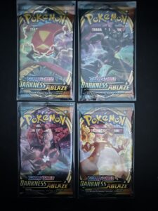 Pokemon TCG Game Factory Sealed Darkness Ablaze Booster Pack Artwork Set Of 4