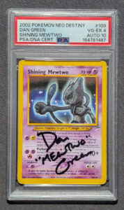 Signed Dan Green – Pokemon Neo Destiny 2002 – Shining Mewtwo 109 – PSA 4 AUTO 10