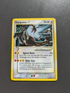 pokemon card, rayquaza star, near mint, shining star rayquaza, ultra rare, holo!