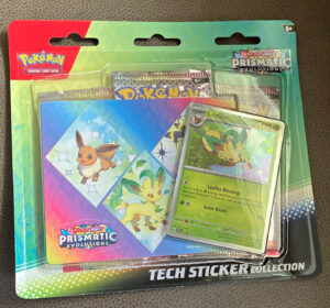 Pokémon TCG Prismatic Evolutions Tech Sticker Collection 3-Pack Booster + Promo