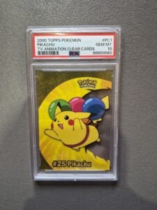 2000 TOPPS POKEMON TV ANIMATION CLEAR CARDS #PC1 PIKACHU PSA 10 Card