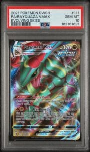2021 POKEMON SWORD & SHIELD EVOLVING SKIES #111 FULL ART/RAYQUAZA VMAX PSA 10