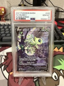 2021 Pokemon TCG Celebi V 245/264 Fusion Strike Swsh08 Alt Full Art PSA 10