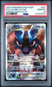 2023 POKEMON SWSH BLACK STAR PROMO #291 FULL ART/LUCARIO VSTAR PSA 10