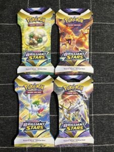 Brilliant Stars Sleeved Booster Pack Art Set (x4 SEALED Packs) Pokemon TCG
