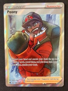 Peony 197/198 Chilling Reign Trainer FULL ART ULTRA RARE HOLO Pokemon Card NM