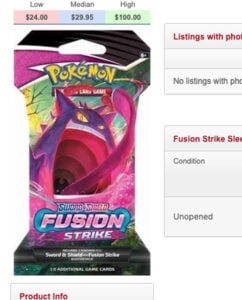 Pokemon Fusion Strike Sleeved Booster Pack Sword & Shield Factory Sealed New