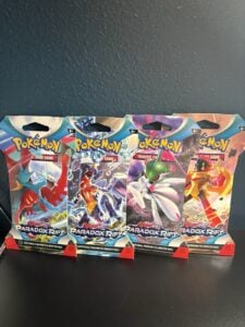 Pokémon Paradox Rift Sleeved Booster Pack Art Set – 4 Factory Sealed Packs