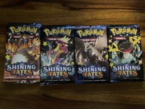 Pokemon Shining Fates Booster Pack Complete Art Set Factory Sealed ALL 4 COVERS