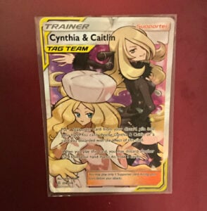 Pokemon TCG Cynthia & Caitlin 228/236 SM Cosmic Eclipse Full Art Holo Secret