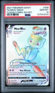 Pokemon TCG Fusion Strike Mew VMAX Secret Rare Holo 268/264 2021 PSA 10