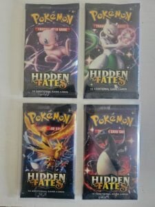 Pokemon TCG Hidden Fates Booster Pack (4) Art Set – Factory Sealed