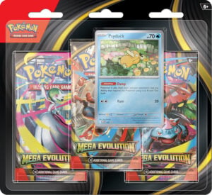Pokemon TCG – Mega Evolution | Three-Booster Blister Pack – Psyduck