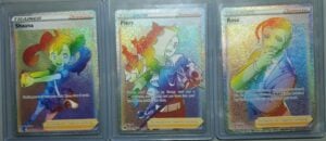 Shauna, Piers, & Rose (3 Cards) Full Art Rainbow NM Rare Pokemon Card