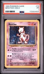 1999 POKEMON BASE SET UNLIMITED #10 MEWTWO-HOLO PSA 1