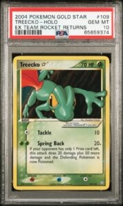 2004 POKEMON EX TEAM ROCKET RETURNS GOLD STAR #109 TREECKO HOLO PSA 10 CLEAN