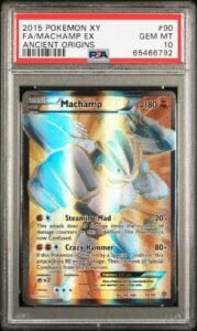 2015 POKEMON XY FA MACHAMP EX ANCIENT ORIGINS PSA #90 PSA 10 LOW POP