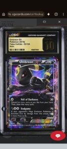 2016 Pokemon XY FATES COLLIDE #55/124 Umbreon EX CGC 10 Prestine Black & Yellow!