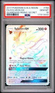 2017 POKEMON SUN & MOON GUARDIANS RISING SECRET #158 FULL ART/SYLVEON GX PSA 10