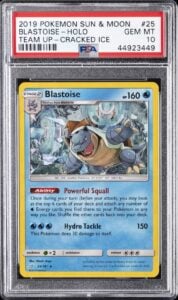 2019 POKEMON SUN & MOON TEAM UP CRACKED ICE #25 BLASTOISE-HOLO PSA 10