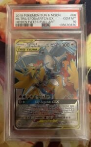 2019 Pokemon Sun & Moon Hidden Fates #66 Mltrs/Zpds/Artcn.Gx -Full Art PSA 10