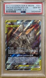 2019 Pokemon TCG Arceus & Dialga & Palkia GX TAG TEAM Alt Full Art PSA 10