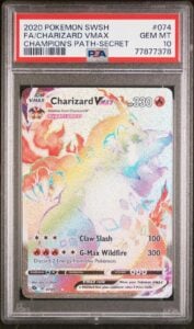 2020 Pokemon Sword & Shield Champion’s Path 74/73 Charizard VMAX Secret PSA 10