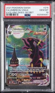 2021 POKEMON SWORD & SHIELD EVOLVING SKIES SECRET FULL ART/UMBREON VMAX PSA 10