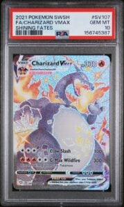 2021 POKEMON SWORD & SHIELD SHINING FATES #SV107 FULL ART/CHARIZARD VMAX PSA 10